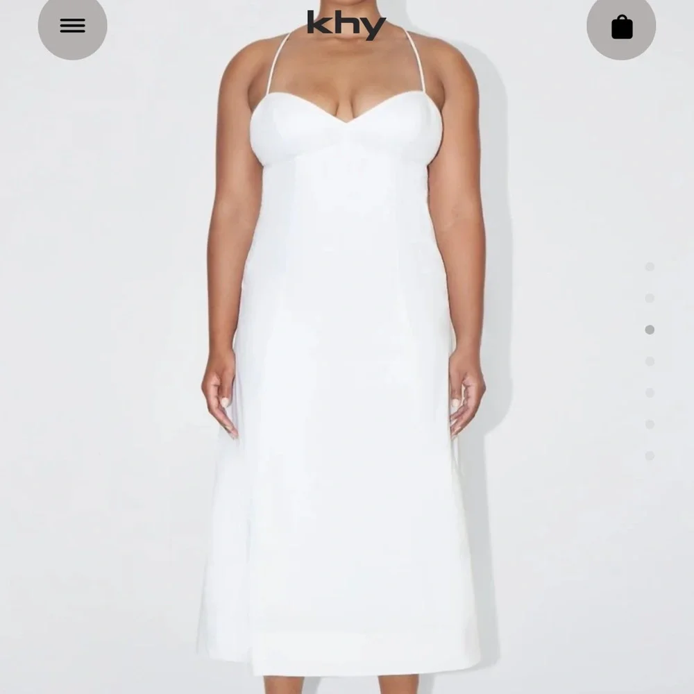 KHY NWT POPLIN LOW BACK MIDI DRESS - Picture 3 of 16